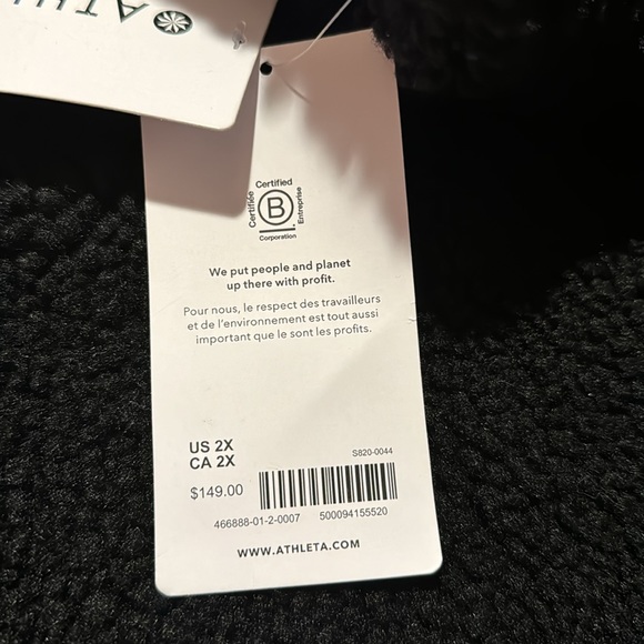 NWT!!! Black ATHLETA US 2X Cozy Sherpa Pullover! - Picture 9 of 9